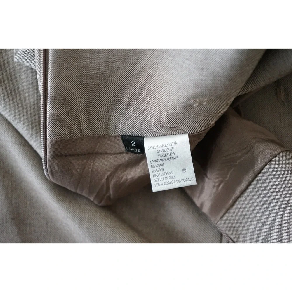 Antonio Melani Jacket Sz 0 & Skirt‎ Sz 2 Suit Brown Two Button Career Stretch